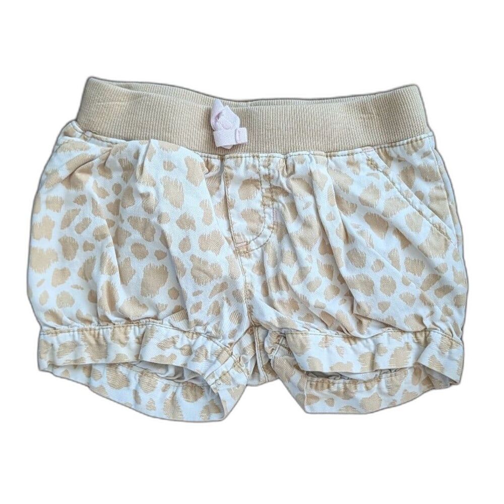 VTG Y2K Toddler Girls Cherokee Beige Leopard Print Shorts Elastic Waistband 2T